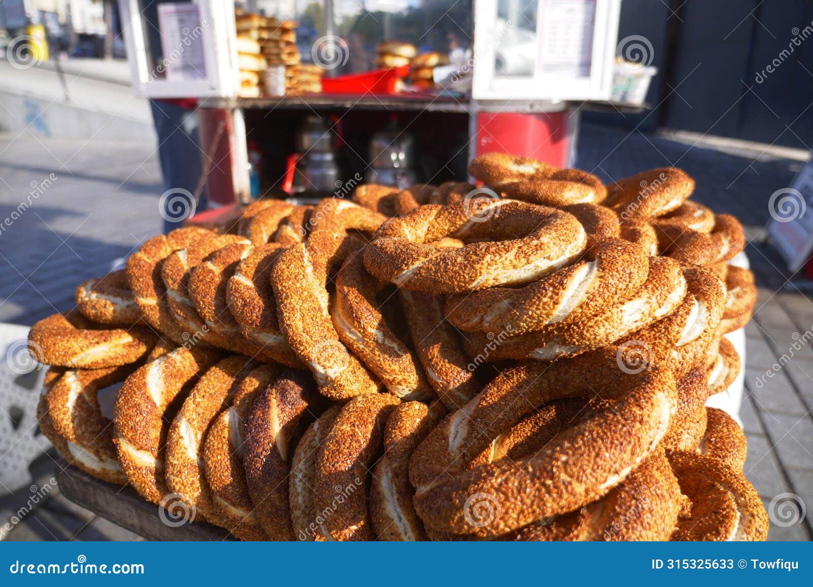 Turkish Bagel Simit Selling in a Van Stock Image - Image of wheat ...