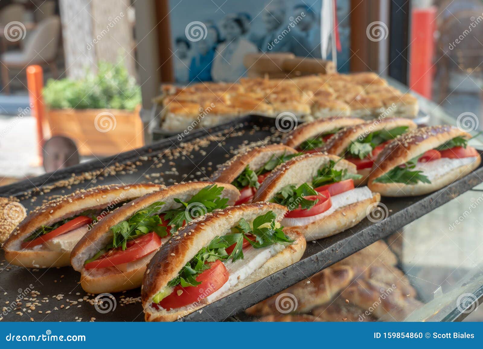 Turkish Breakfast Sandwich Display Stock Photo - Image of american,