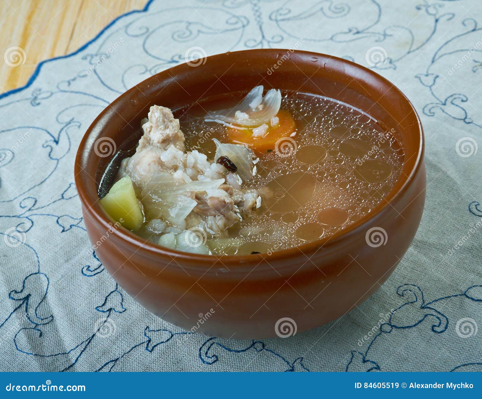 Turkish chicken soup stock image. Image of toyuq, turkish 84605519