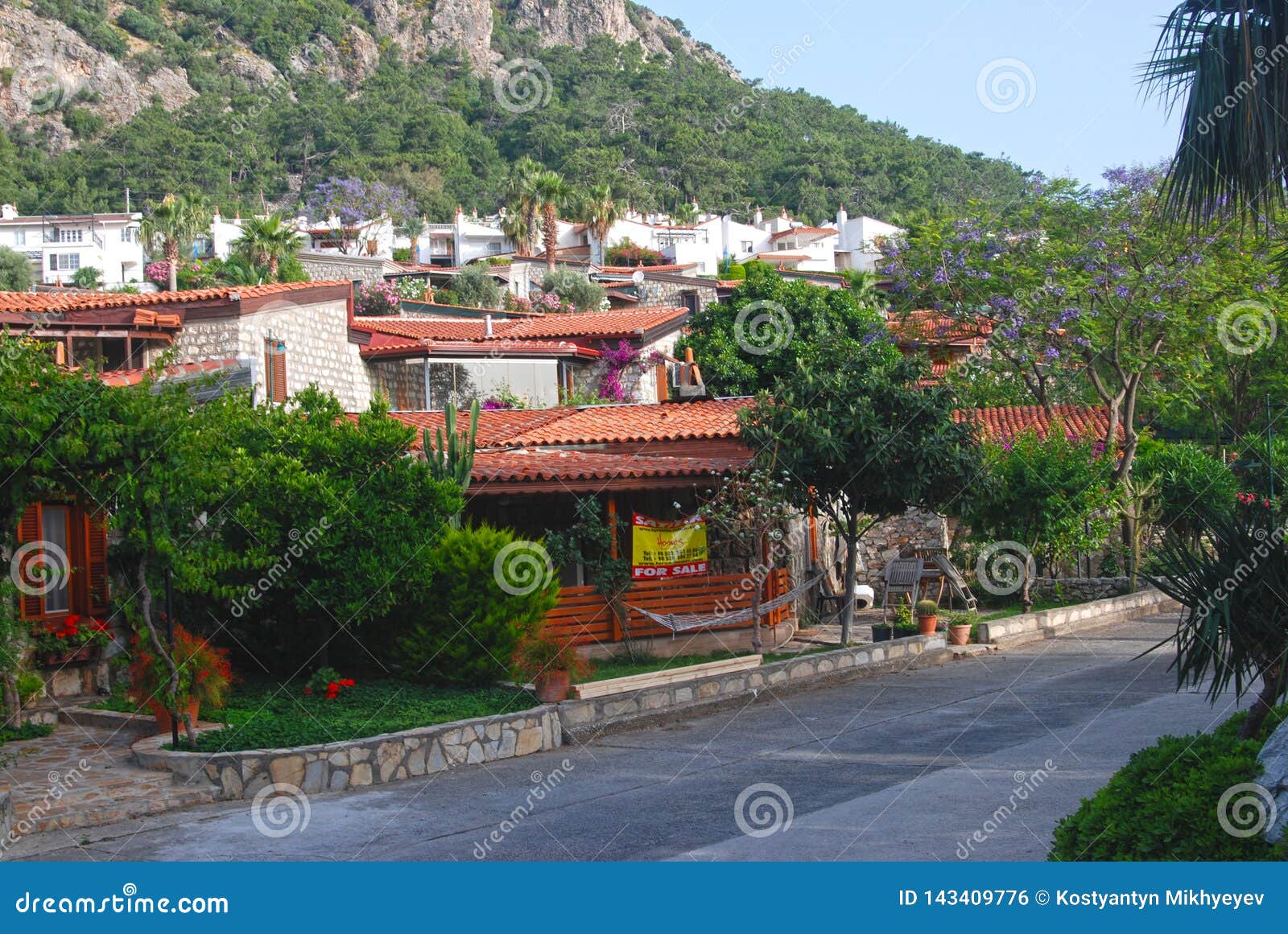 Turkish city by the sea stock photo. Image of green 143409776
