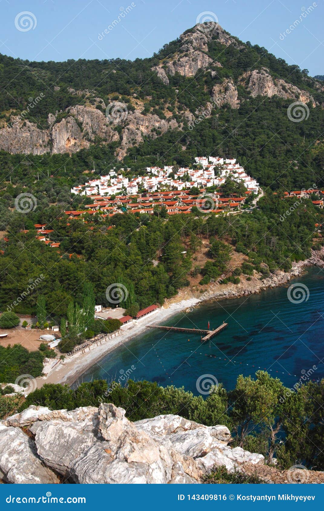 Turkish city by the sea stock photo. Image of colored 143409816