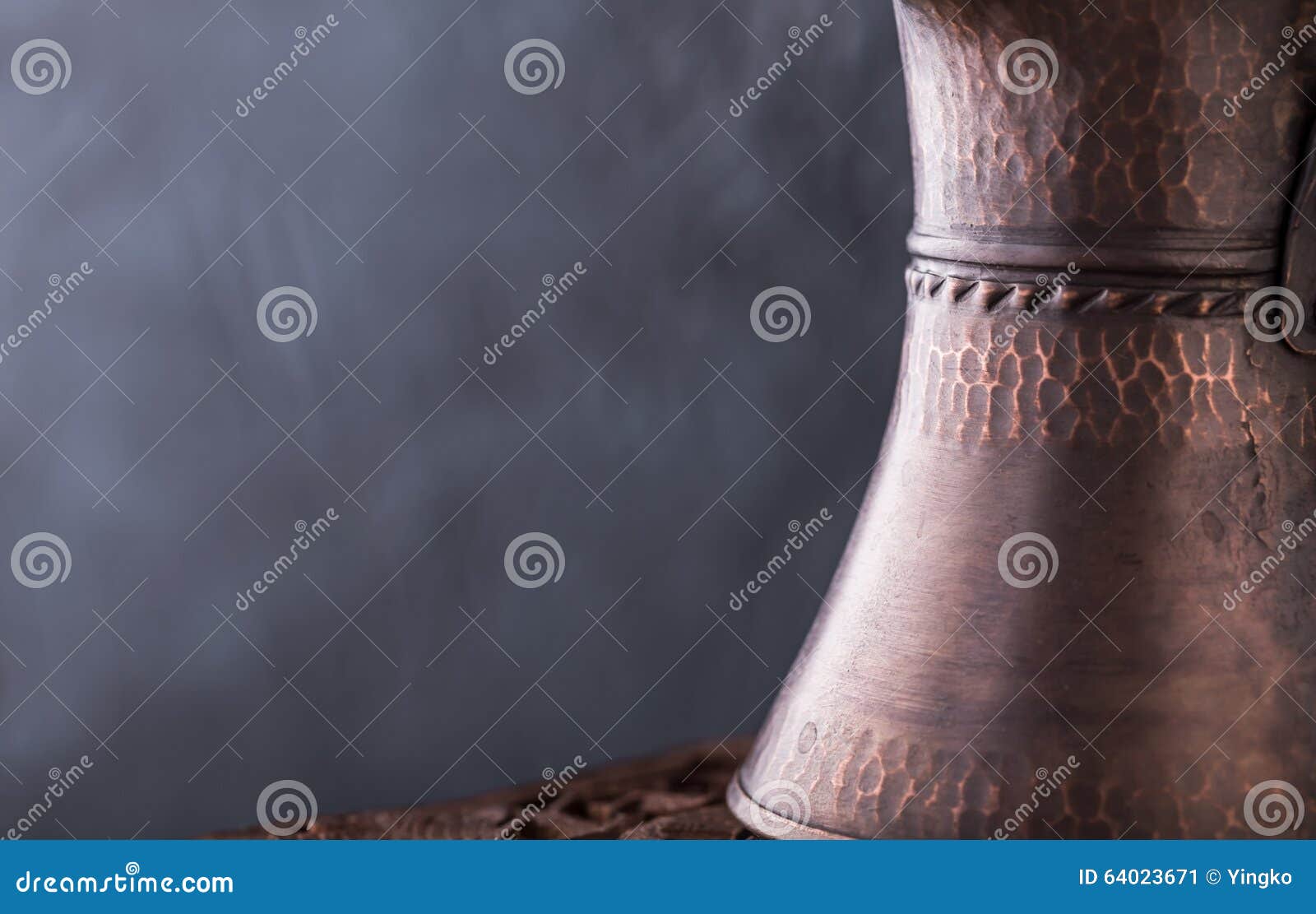 turkish coffee brewing pot from right