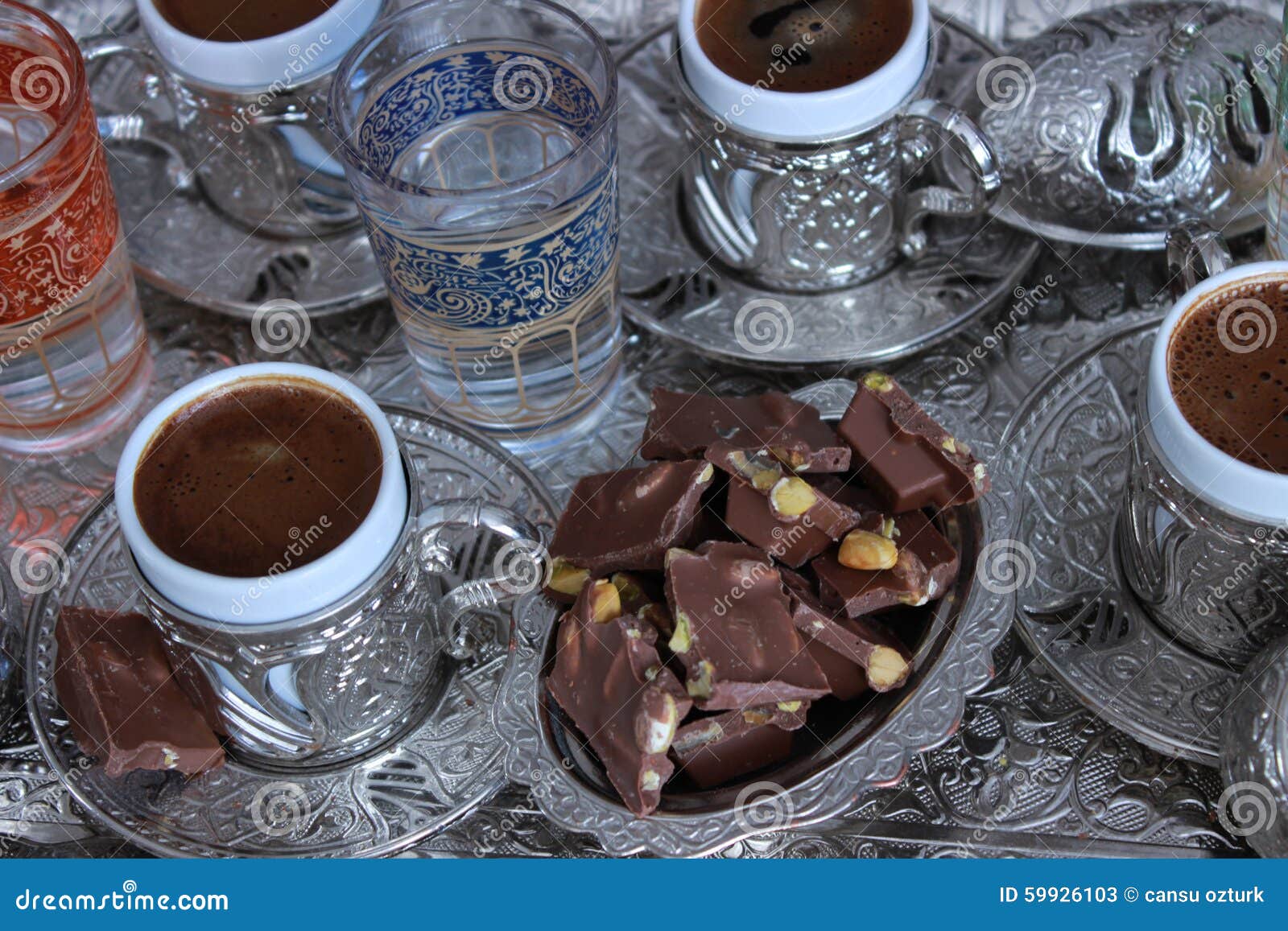turkish coffee and copper cup
