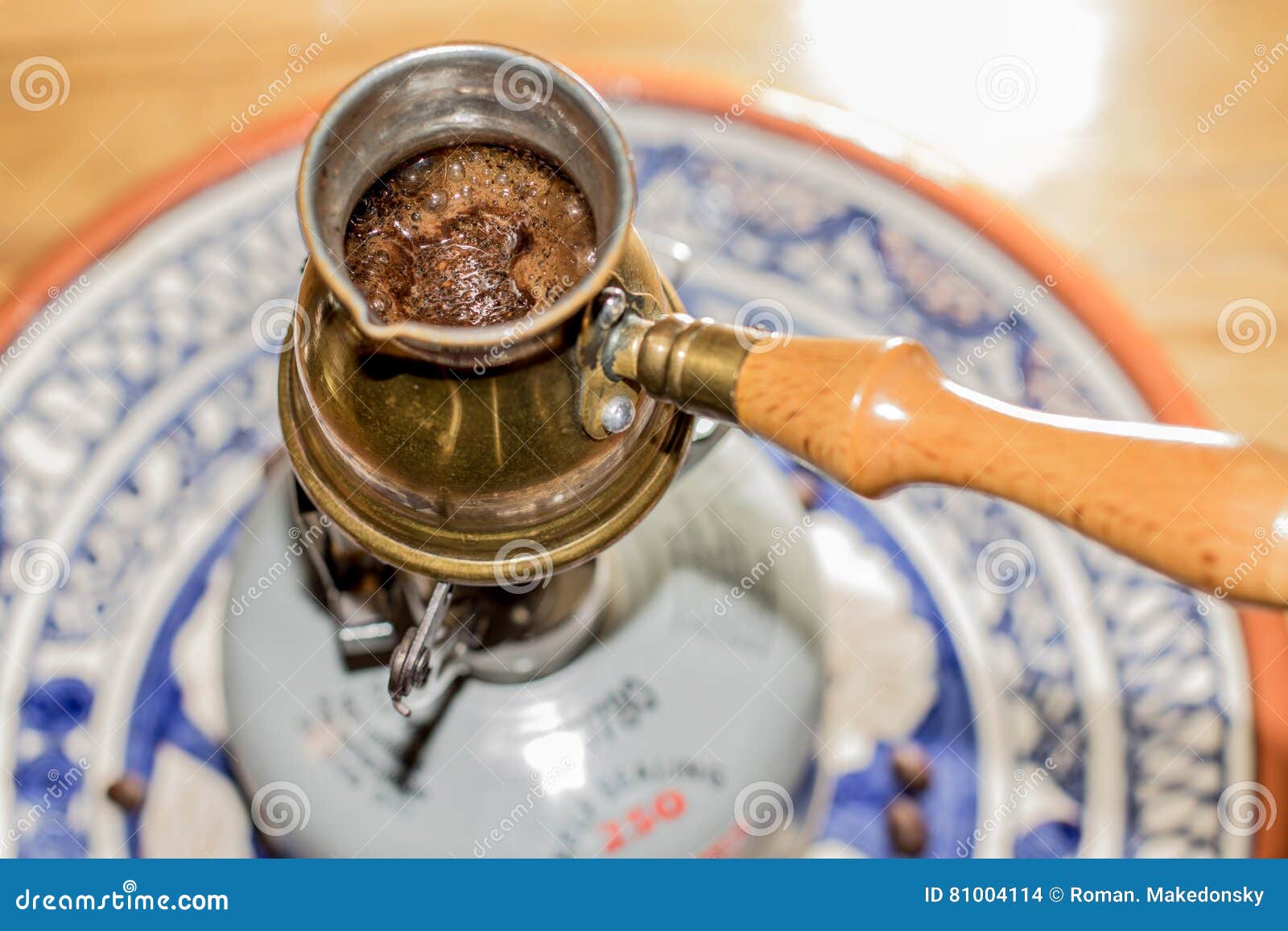 Turkish Coffee Pot With Boiling Coffee On An Old Electric Stove. Stock  Photo, Picture and Royalty Free Image. Image 38066992.