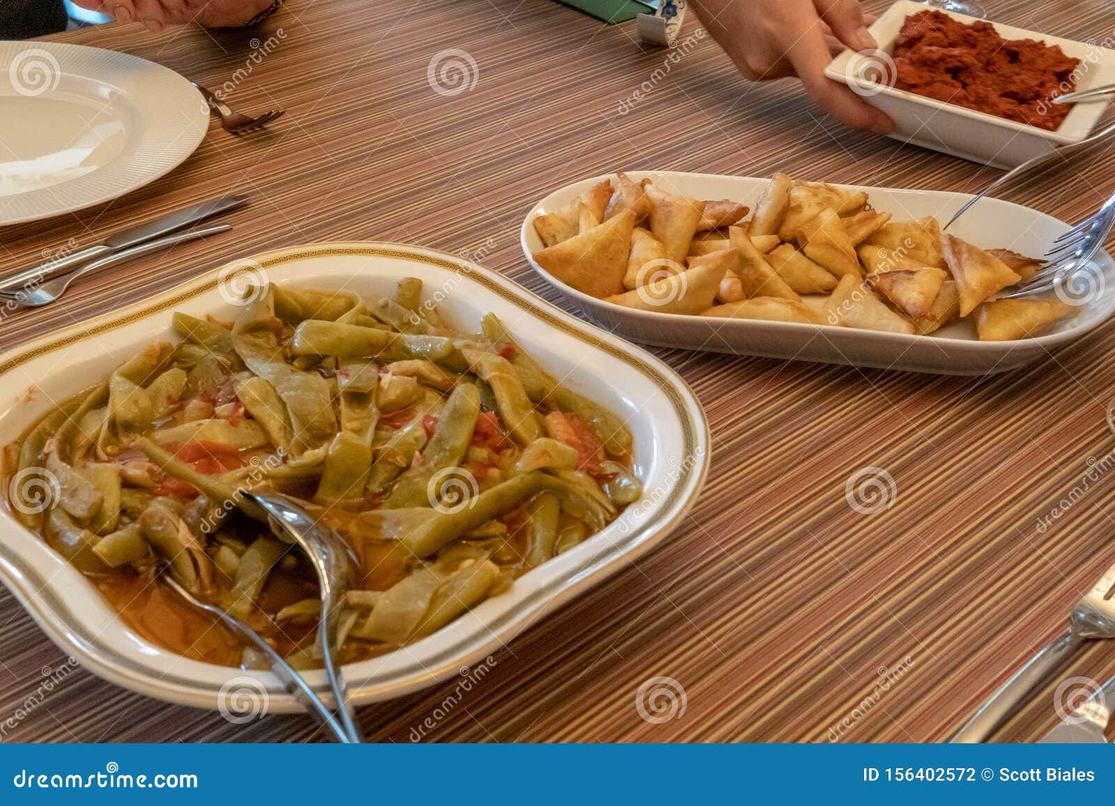 Turkish Cooked Green Beans stock photo. Image of class 156402572