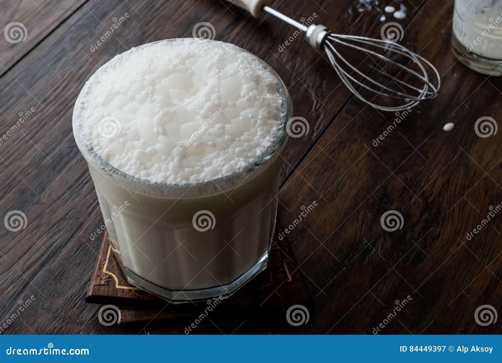 turkish drink ayran or kefir / buttermilk made with yogurt.