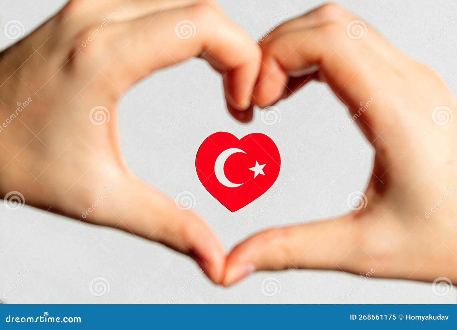 Turkish Flag in the Form of a Heart Stock Image Image of help
