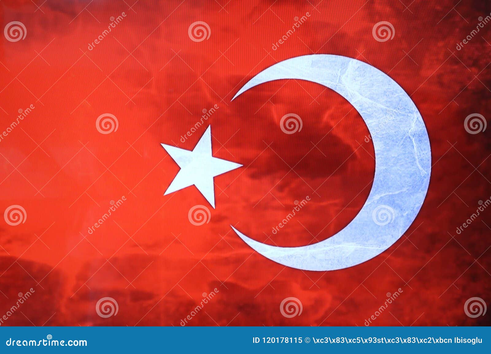 Turkish Flag. Turkish Flag with White Star and Moon. Flag of Turkey Stock Illustration - Illustration of landmark: 120178115