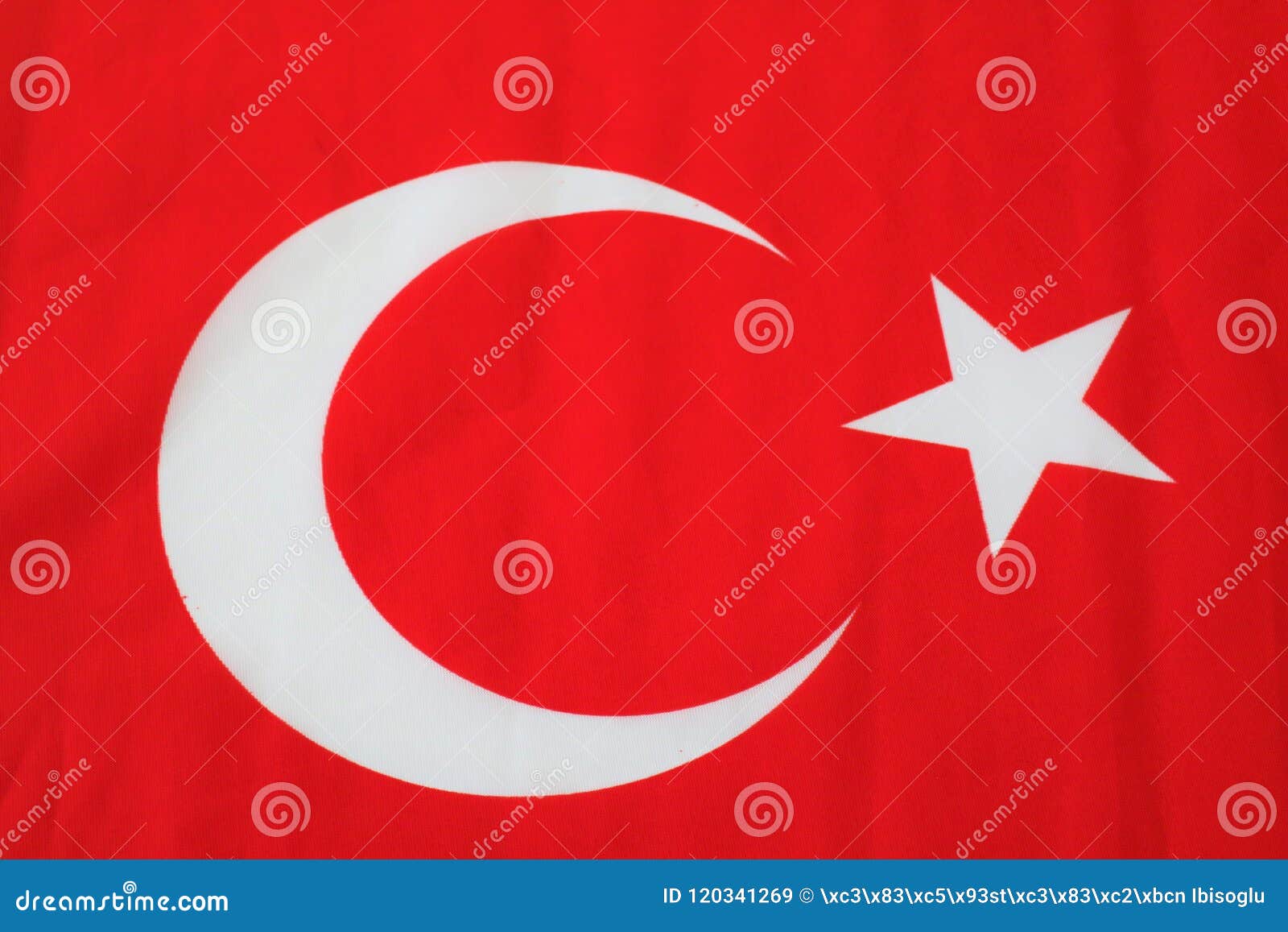 Turkish Flag. Turkish Red Flag with White Moon. National Flag of Turkey Stock Image - Image of landmark, moon: