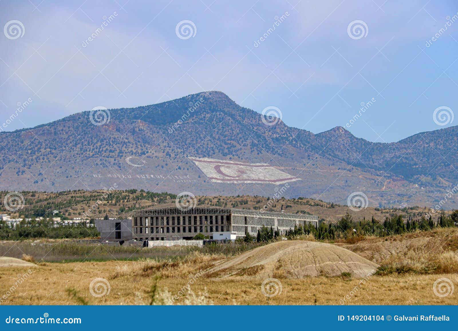 Turkish Flags on a Hill in Northern Cyprus Stock Photo Image of