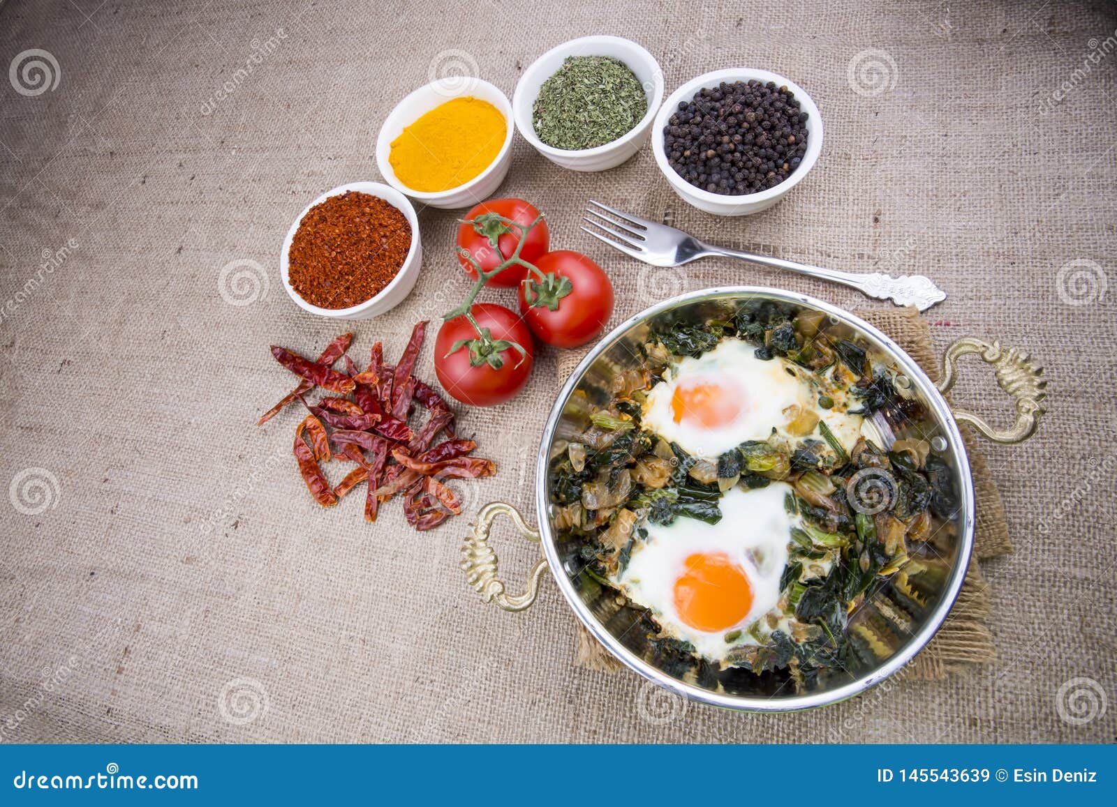 Turkish Food Spinach with Egg. Organic Food Stock Image Image of