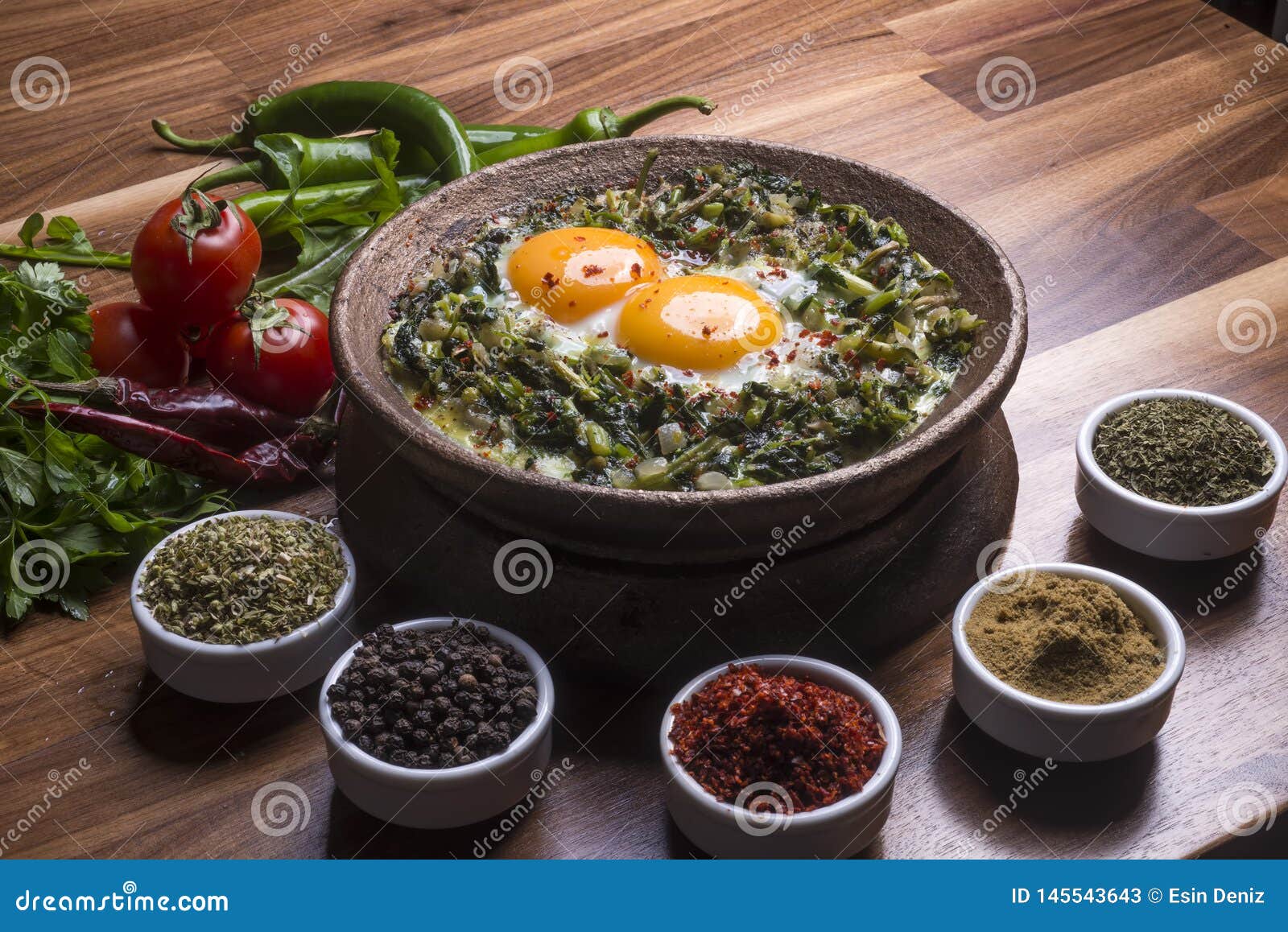 Turkish Food Spinach with Egg. Organic Food Stock Image Image of