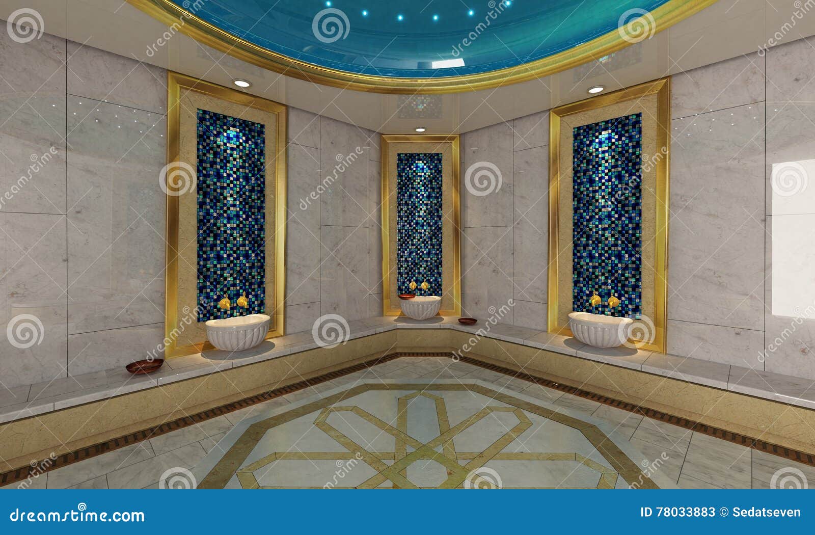 Turkish Hamam, Bath Modern Design Stock Illustration Illustration of