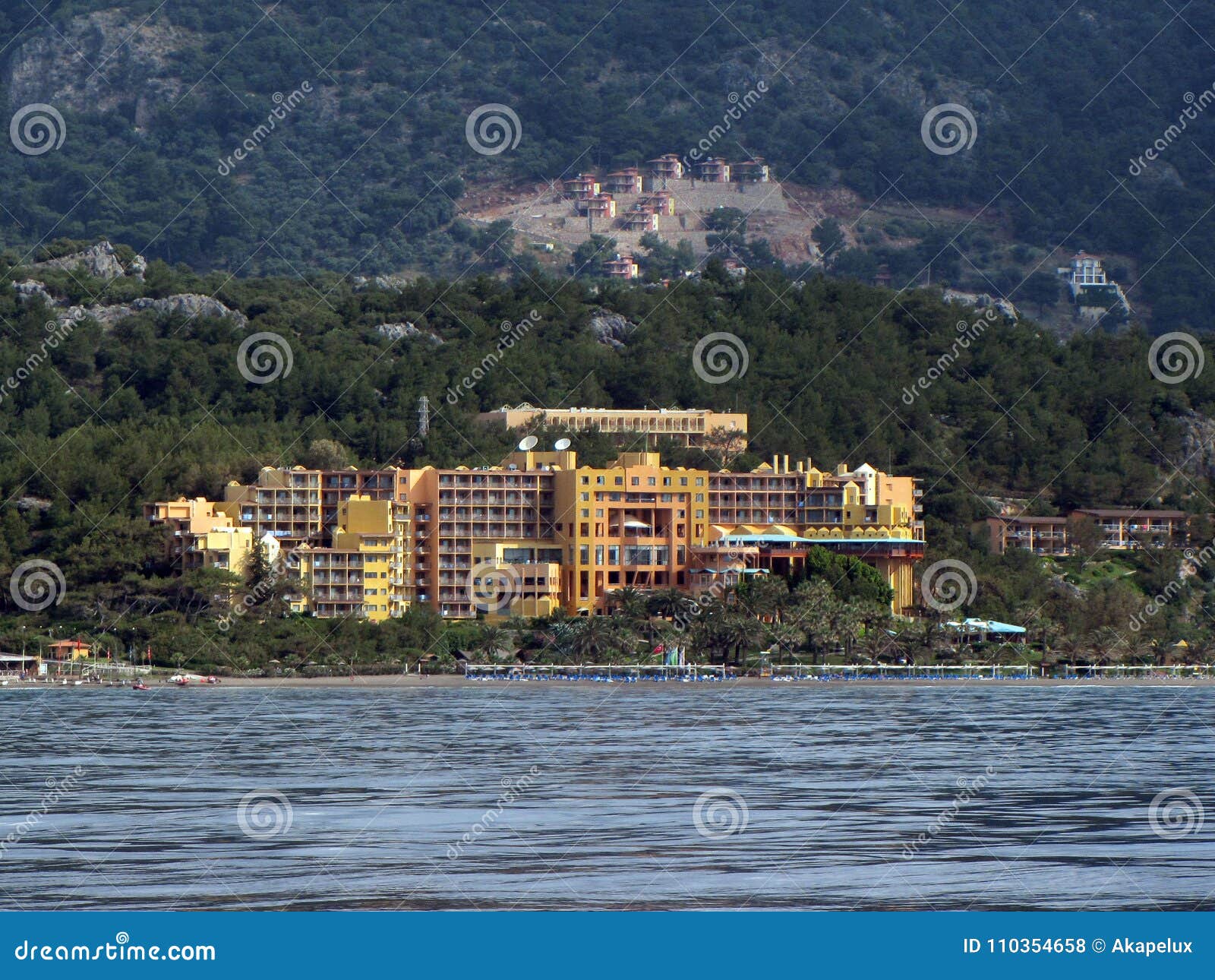 turkish hotel on the mediterranean coast between marmaris and gokova bay near the island of baba adasi. club seno. europe. mediter