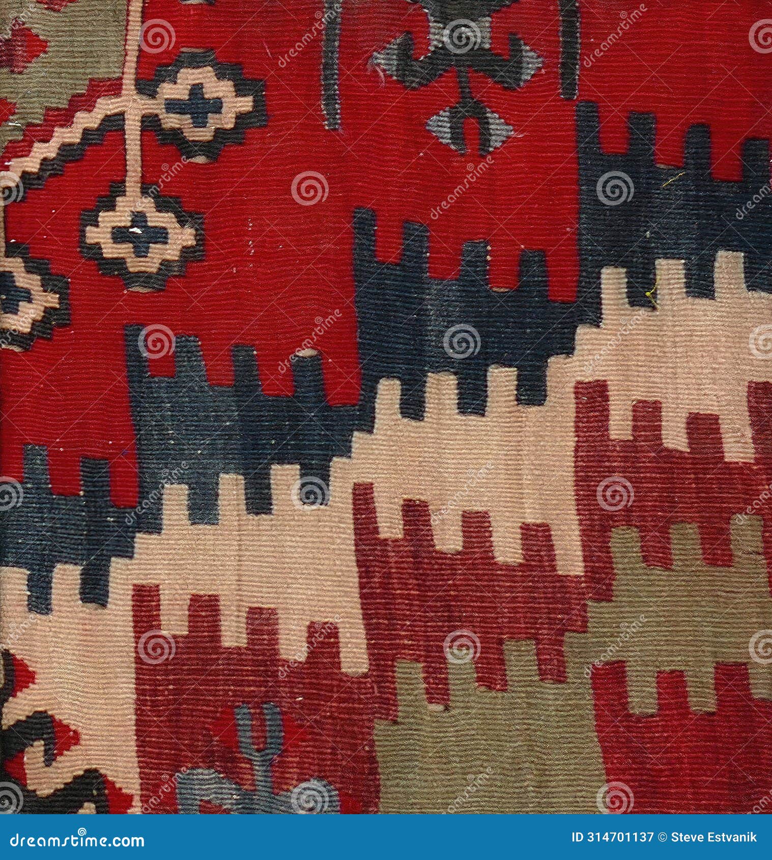 turkish kilim with natural colors in traditional patterns
