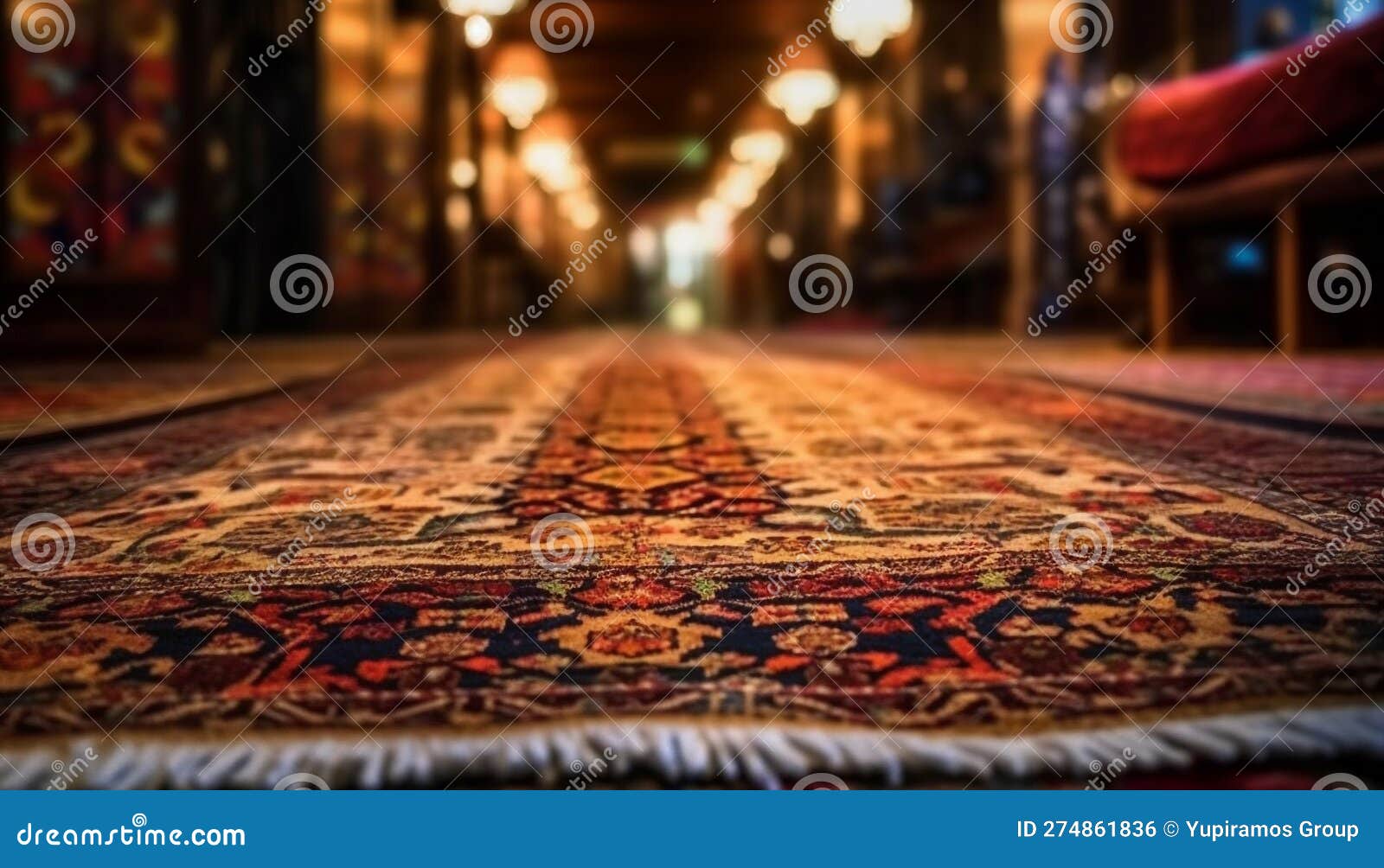 Turkish Kilim Rug, Vibrant Patterns Illuminate Room Generated by AI