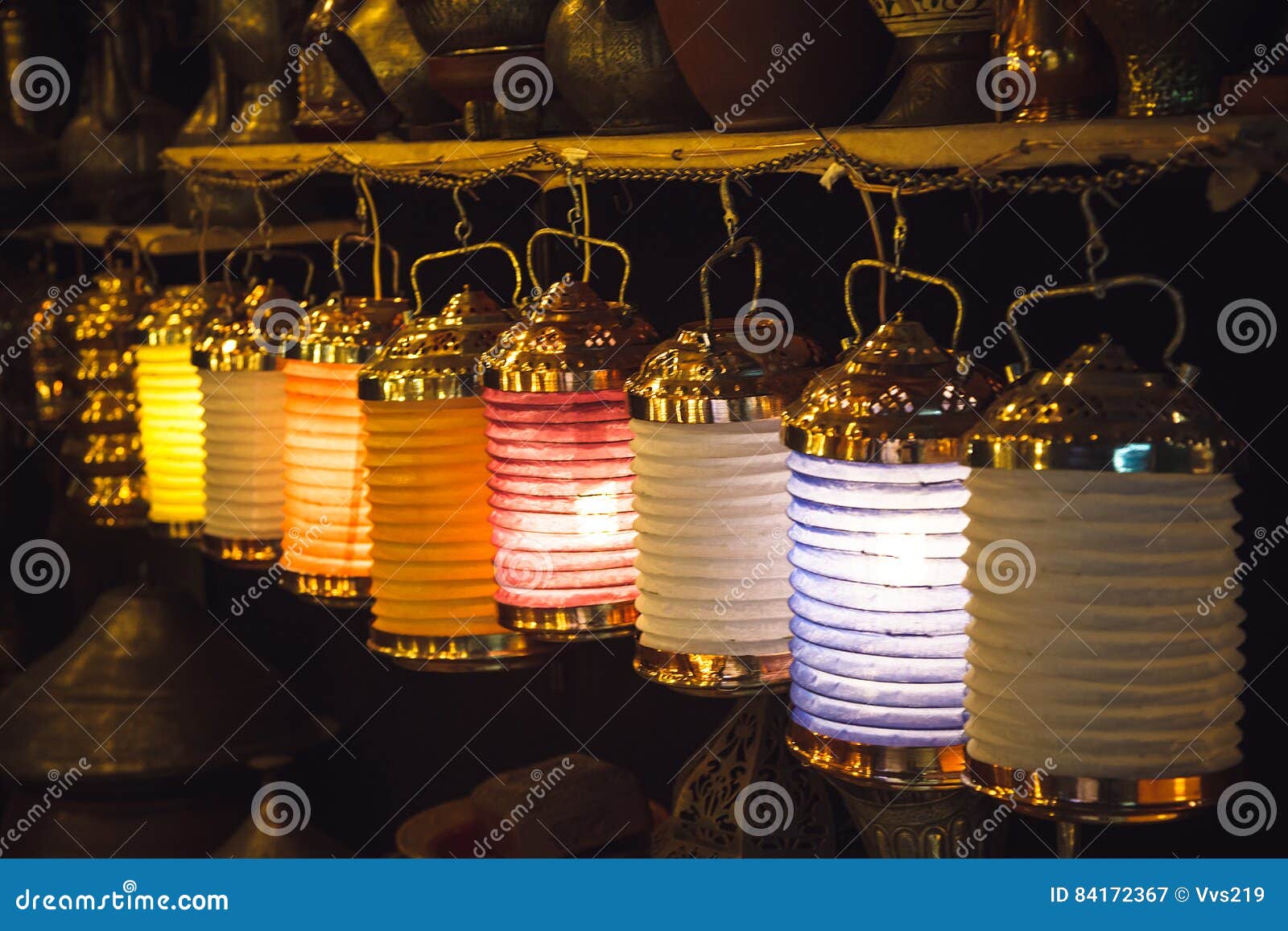 Turkish Lanterns on the Grand Bazaar in Istanbul, Turkey Stock Image