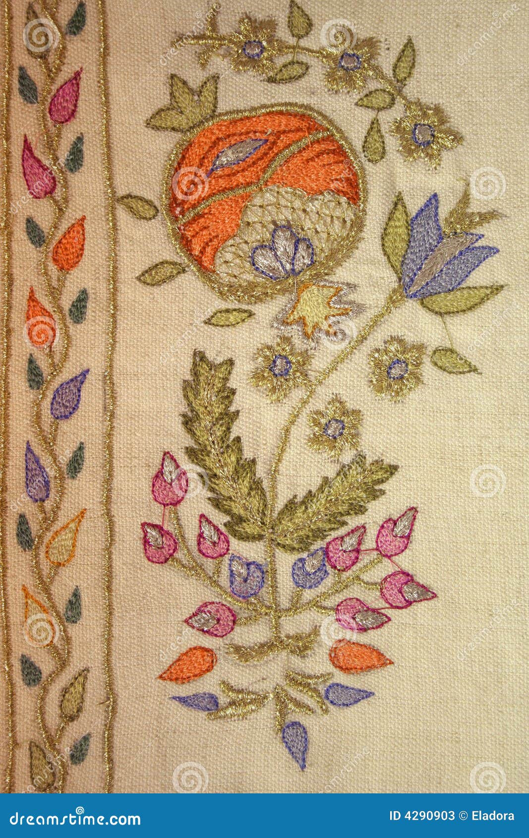 A Turkish Motif at Needlework (II) Stock Image Image of green, flower