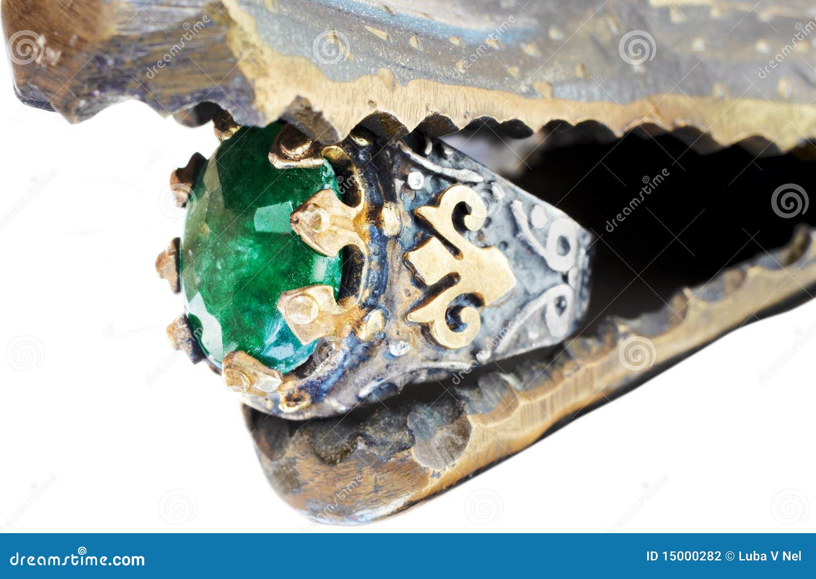 Turkish Ottoman Ring with Emerald Stock Photo Image of gemstone