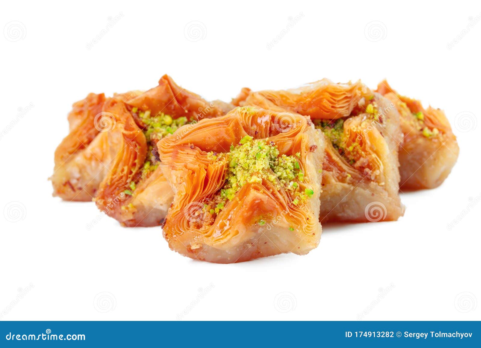 Turkish Ramadan Dessert Baklava Isolated On White Stock Photo Image