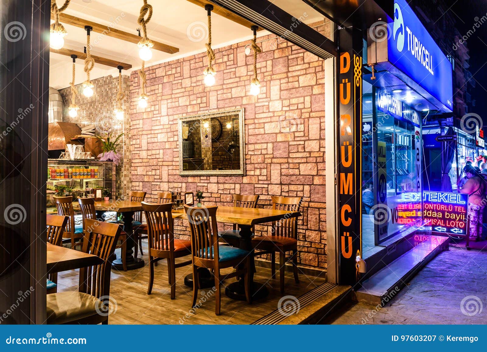 Turkish Restaurant At Night Editorial Photography Image Of