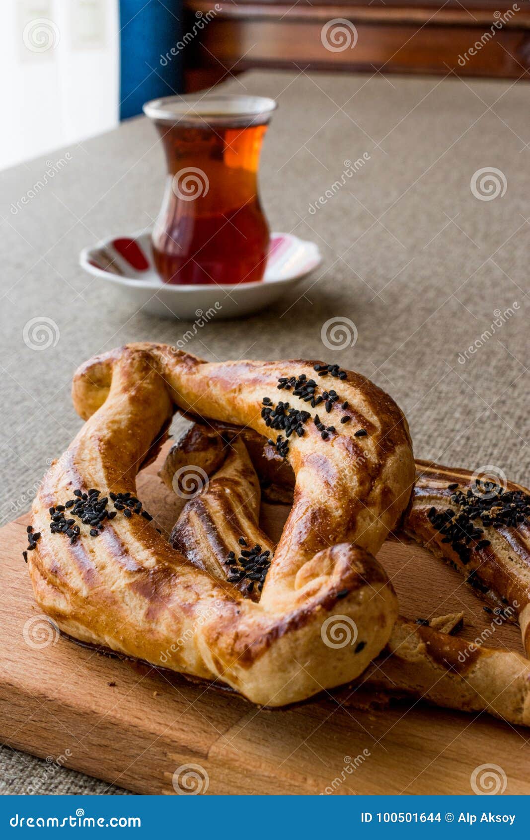 turkish salty pastry catal with tea