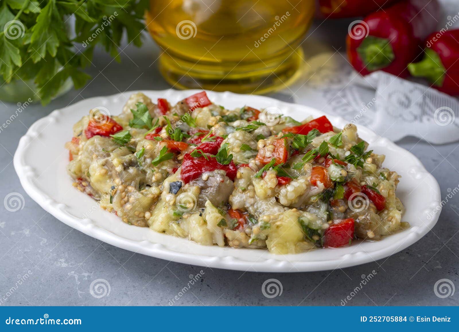 Turkish Style Eggplant Appetizer, Eggplant Salad, Roasted Eggplant ...