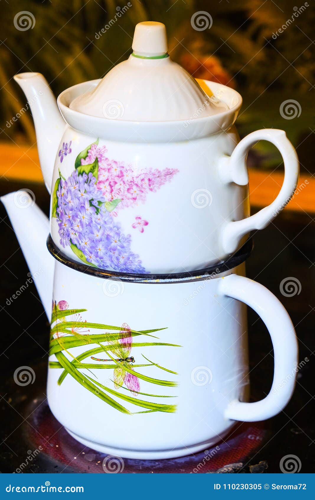 Turkish tea kettle stock image. Image of dishes, close 110230305