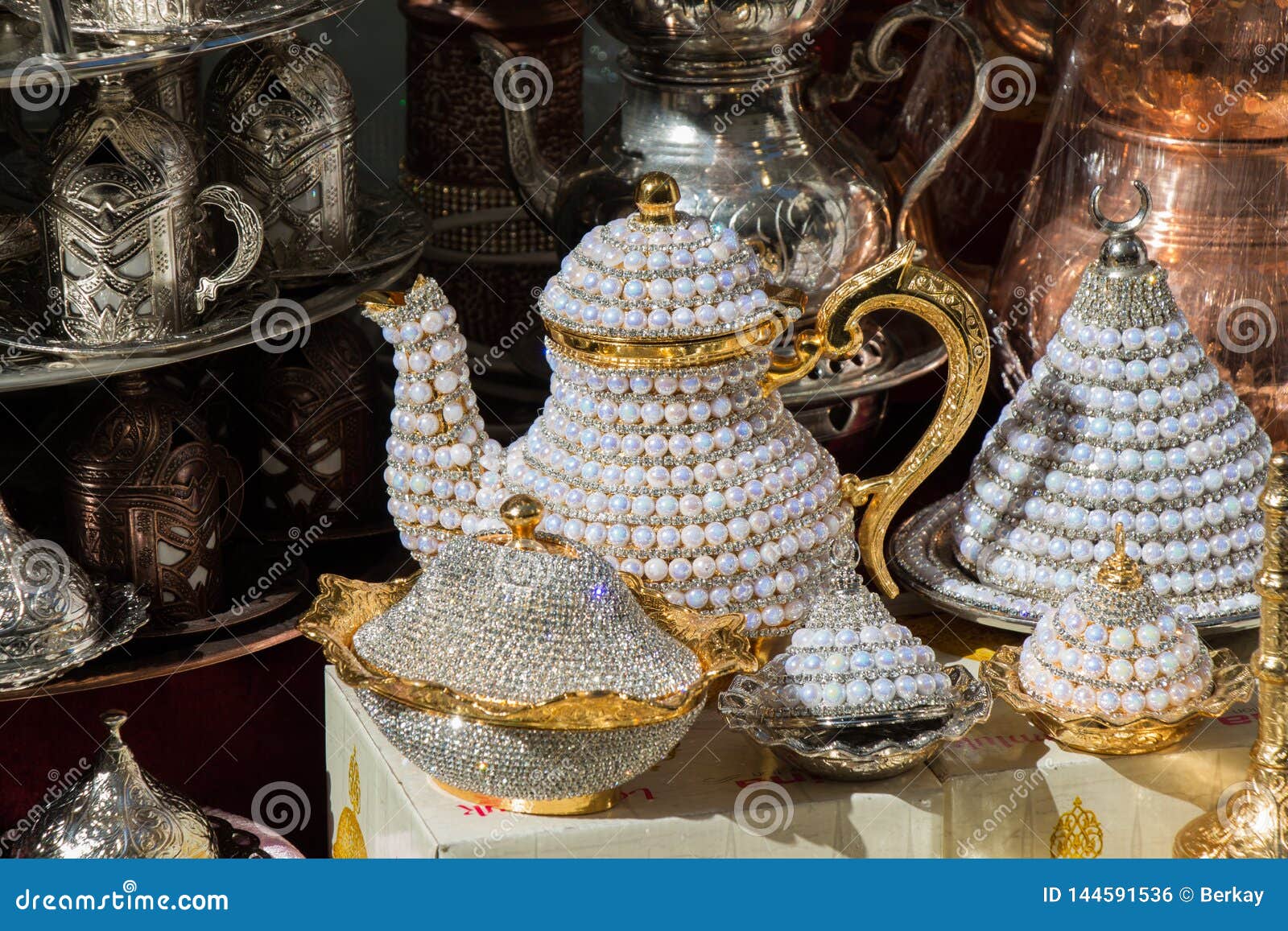 Turkish Tea Pot Made in a Traditional Style Stock Photo Image of