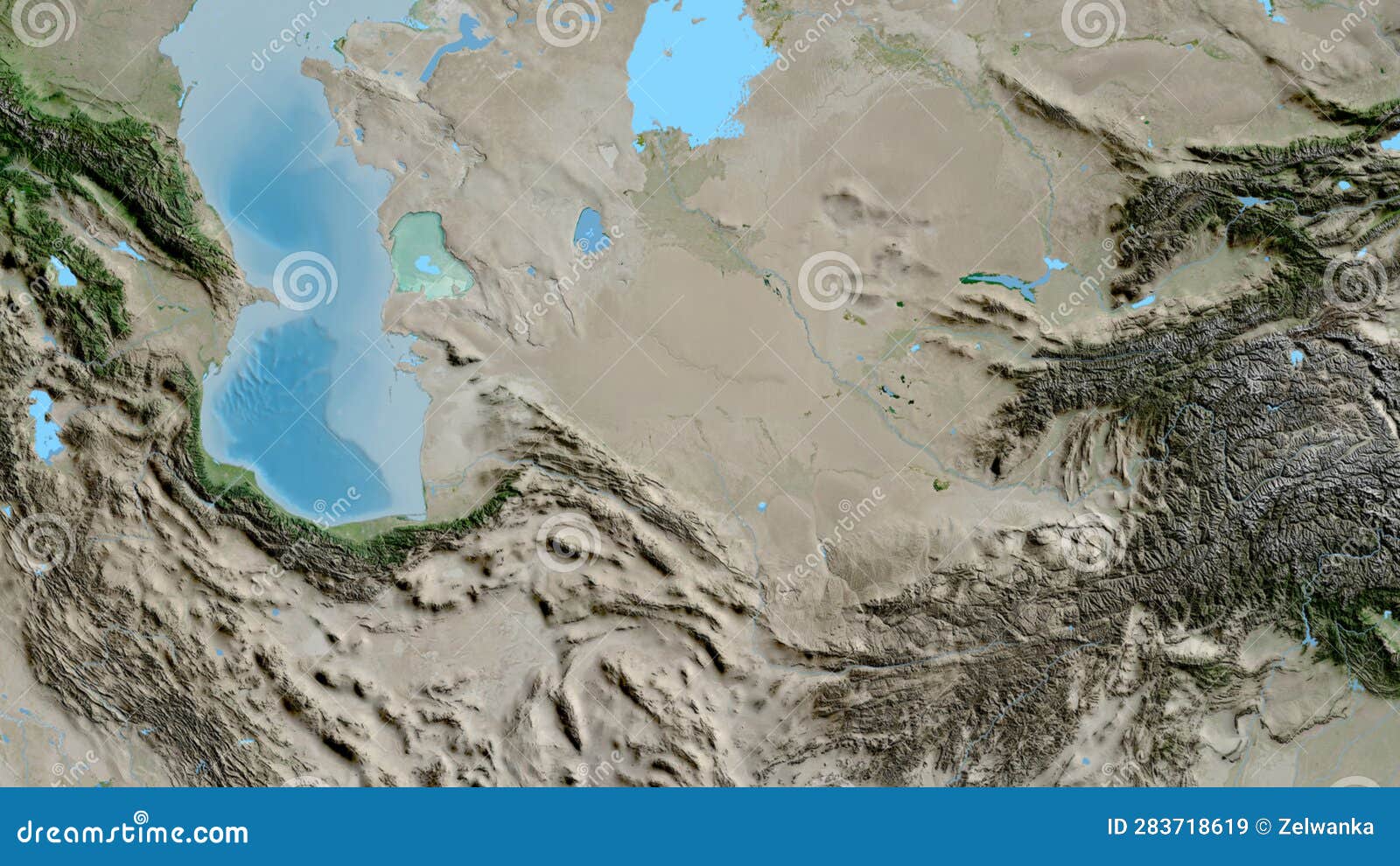 Turkmenistan Area. Satellite Map Stock Illustration Illustration of