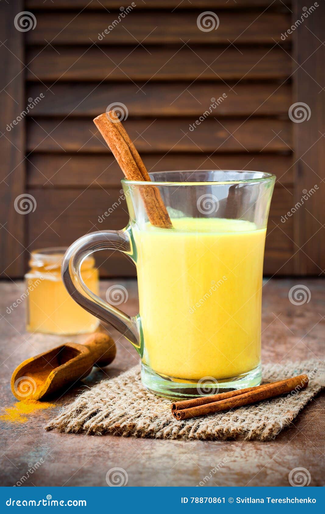 Turmeric Golden Milk Latte with Cinnamon Sticks and Honey. Detox Liver ...