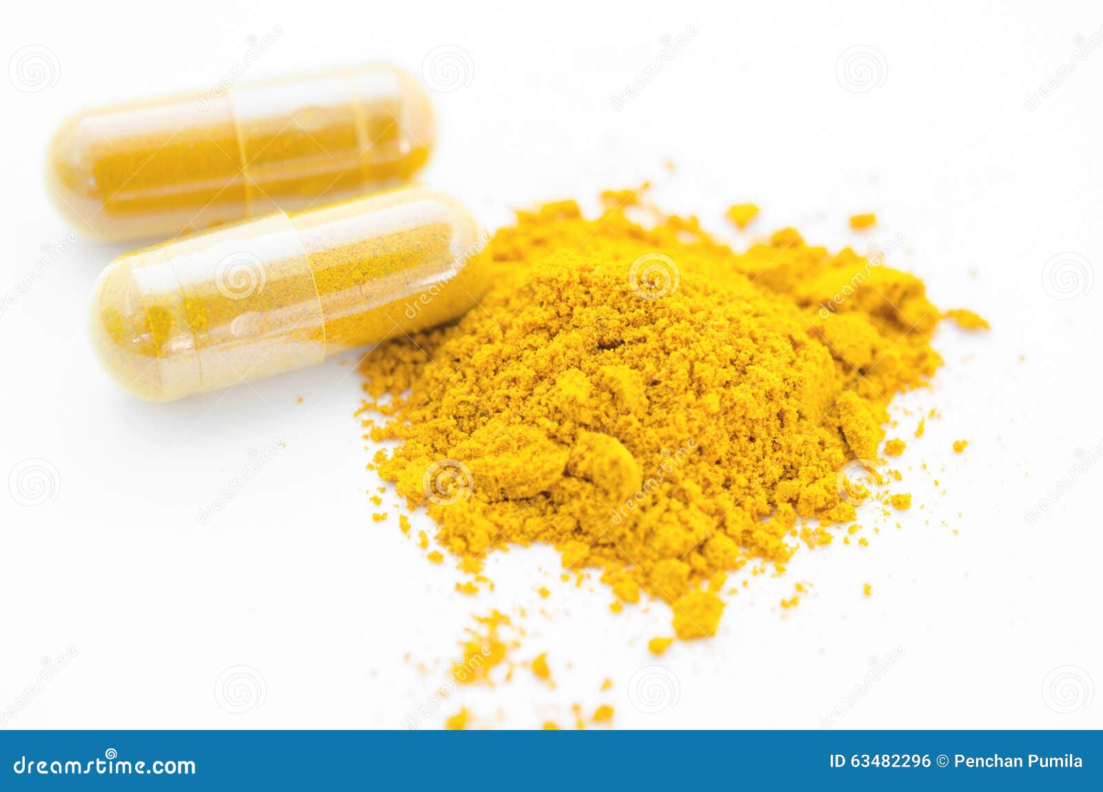 Turmeric Herbal Powder in Capsule. Stock Photo Image of drug