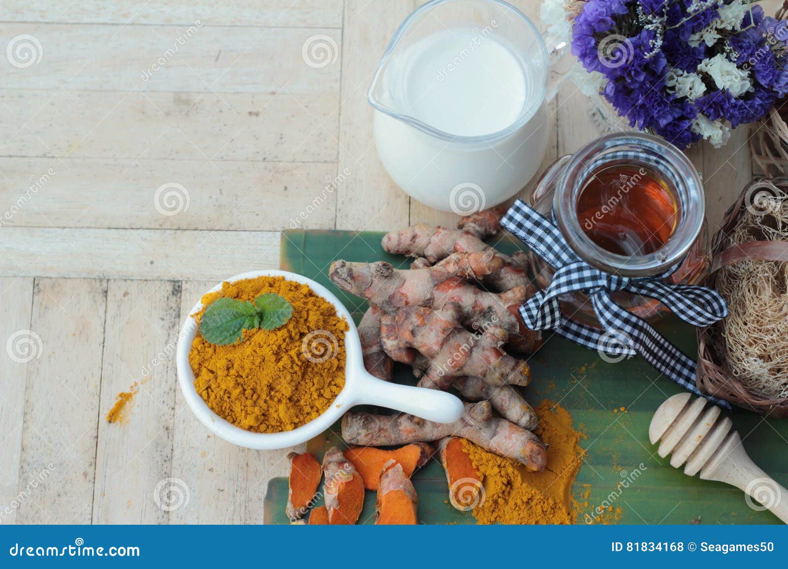 Turmeric Powder with Honey and Milk for Scrub. Stock Photo Image of lotion, healthy 81834168