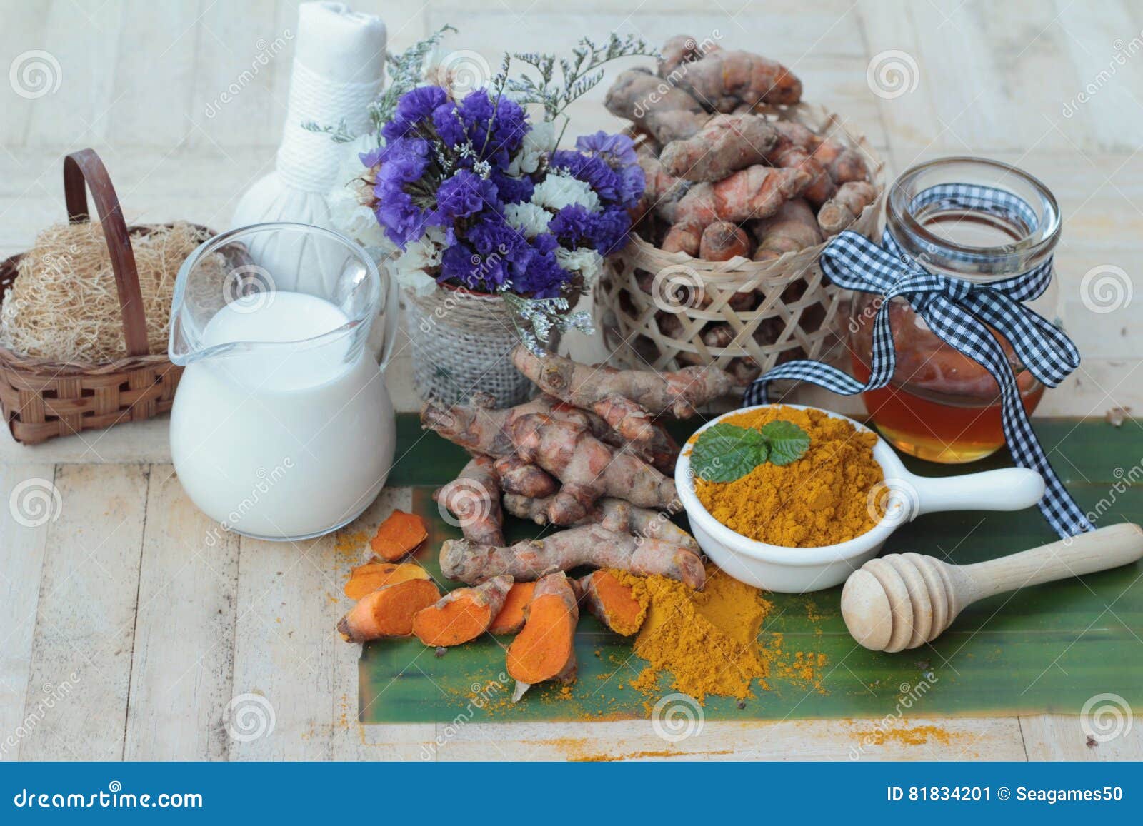 Turmeric Powder with Honey and Milk for Scrub. Stock Image Image of flavor, food 81834201