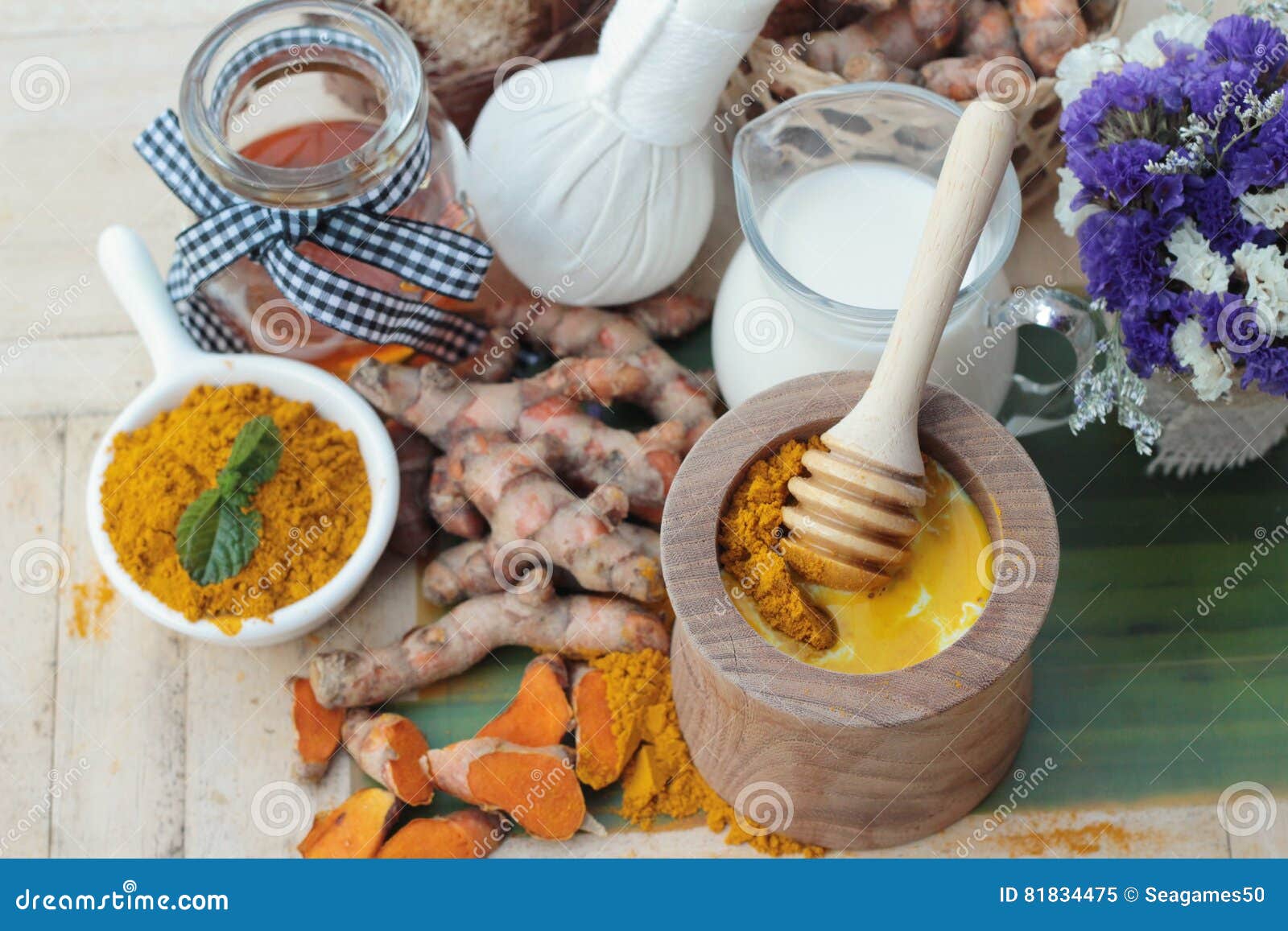 Turmeric Powder with Honey and Milk for Scrub. Stock Image Image of health, organic 81834475