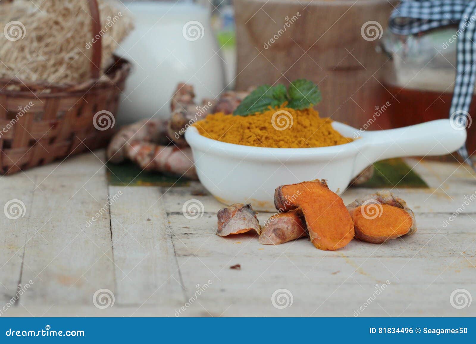 Turmeric Powder with Honey and Milk for Scrub. Stock Photo Image of aroma, curcuma 81834496