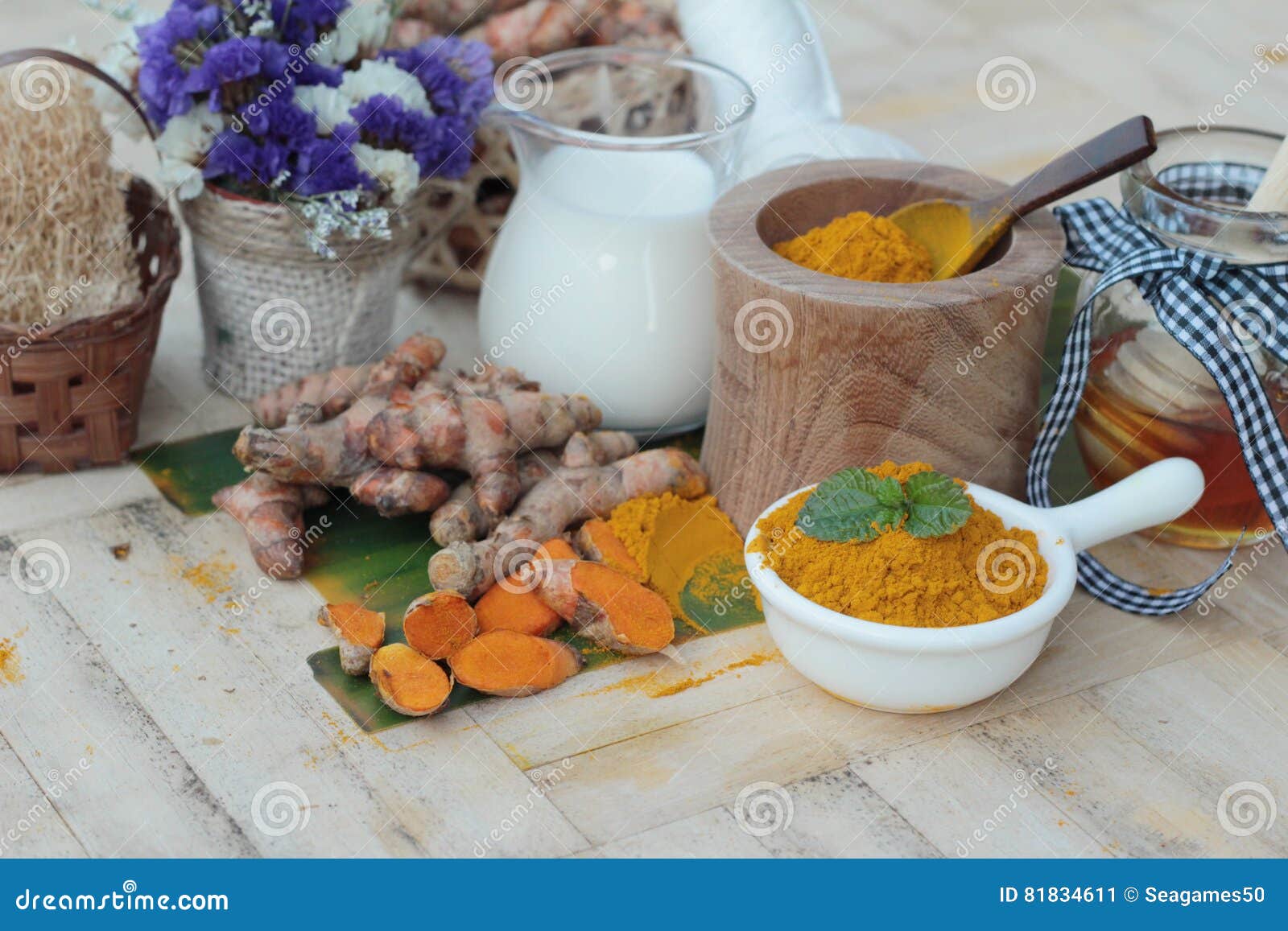 Turmeric Powder with Honey and Milk for Scrub. Stock Image Image of fresh, scrub 81834611