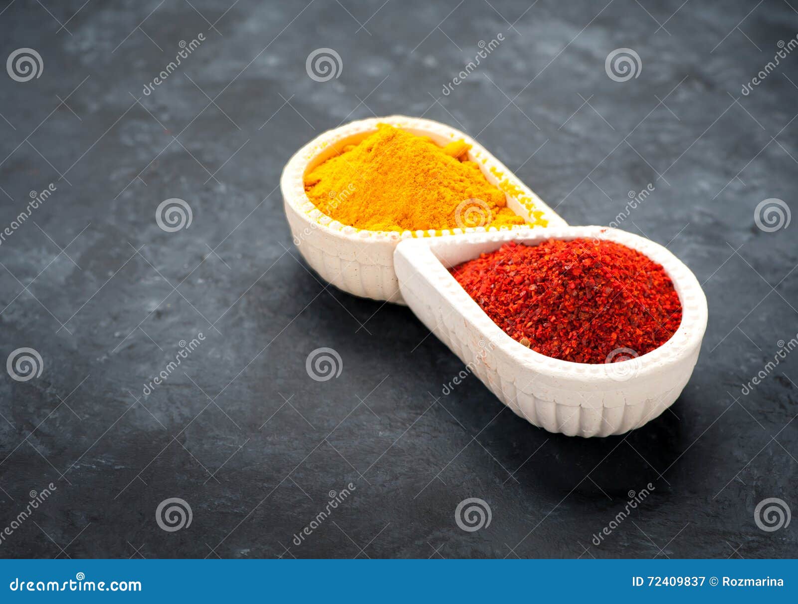 Turmeric Powder and Paprika Stock Image Image of cooking, condiment