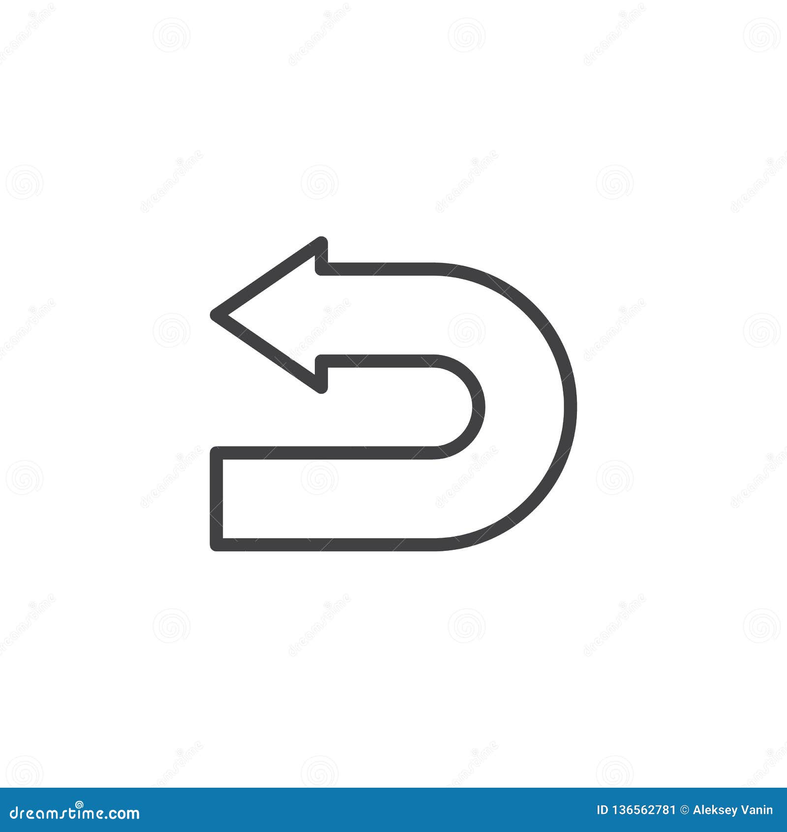 pix Icone Fleche Retour https www dreamstime com turn back arrow line icon linear style sign mobile concept web design return direction outline vector symbol logo image136562781