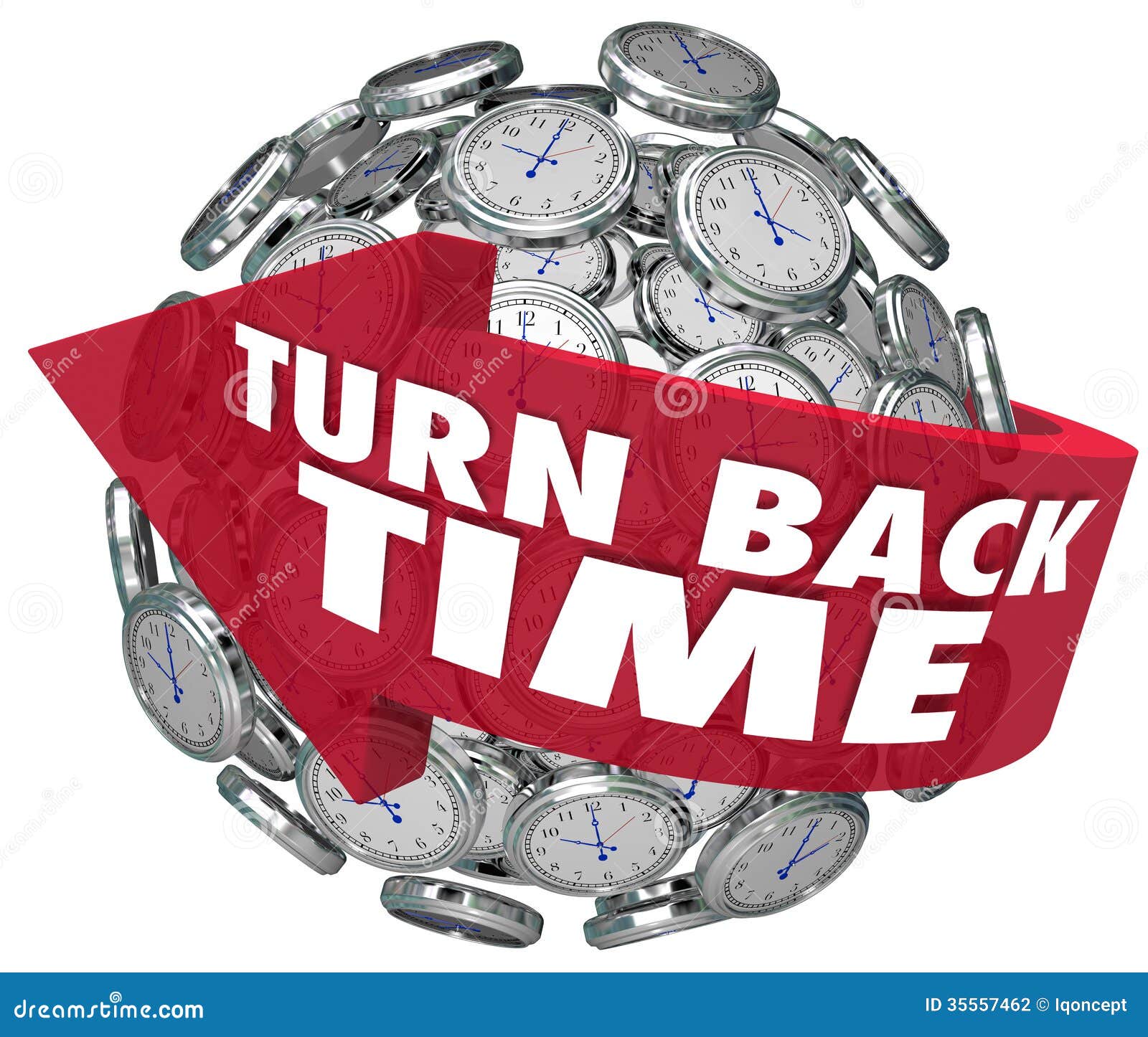 Stop time illustration. Turn the clock back. Go back in time