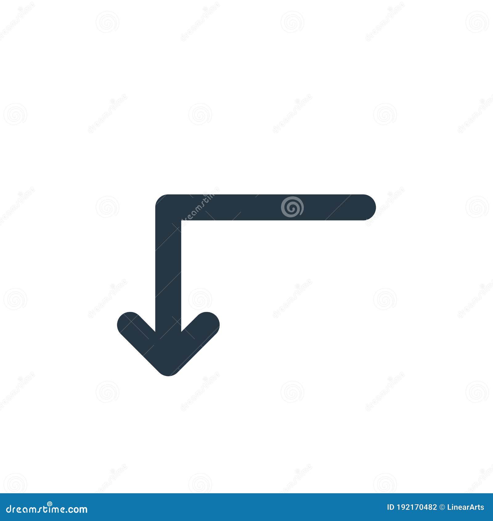 turn down icon  from arrows concept. thin line  of turn down editable stroke. turn down linear sign for use on