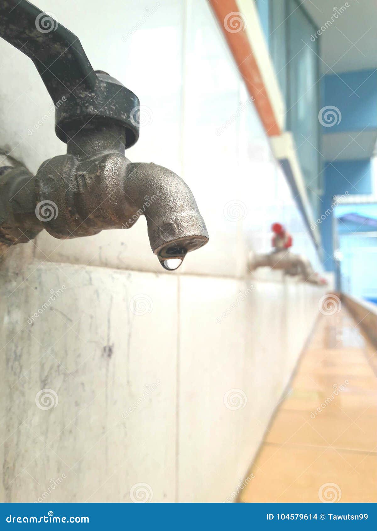 Turn off the faucet. stock photo. Image of savings, turn 104579614