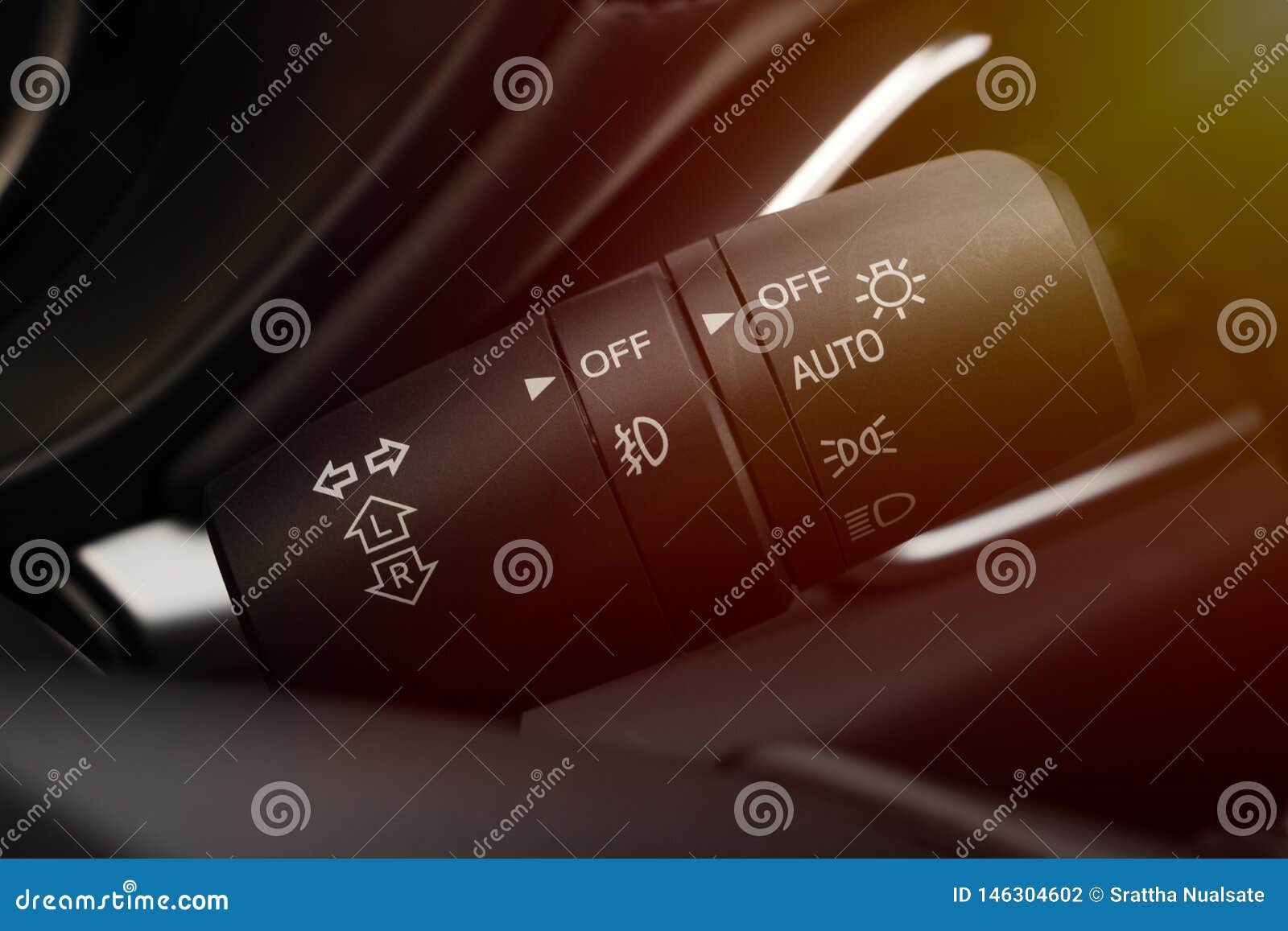 Turn onoff Headlight Switch in the Car Stock Photo Image of inside