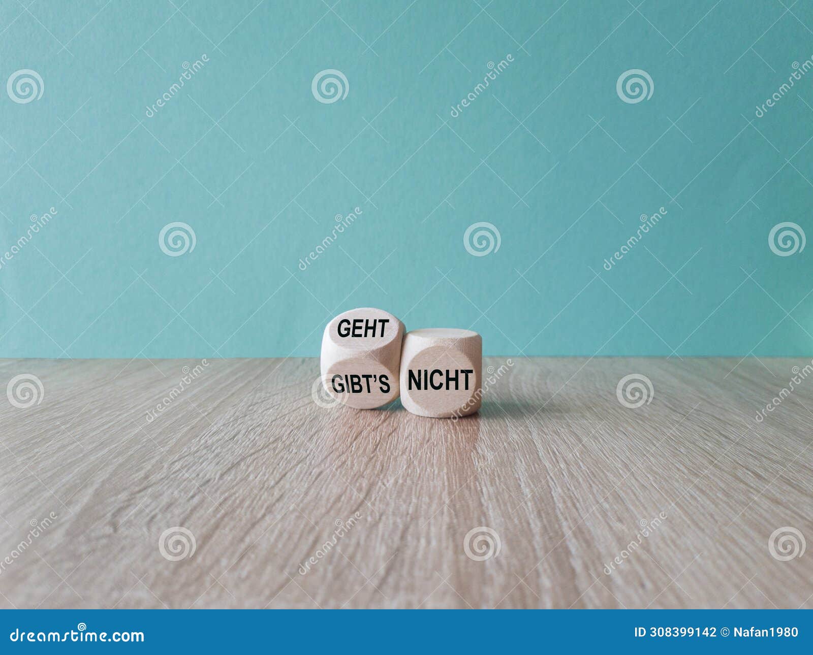 turned a wooden cube and change german expression geht nicht, gibt es nicht