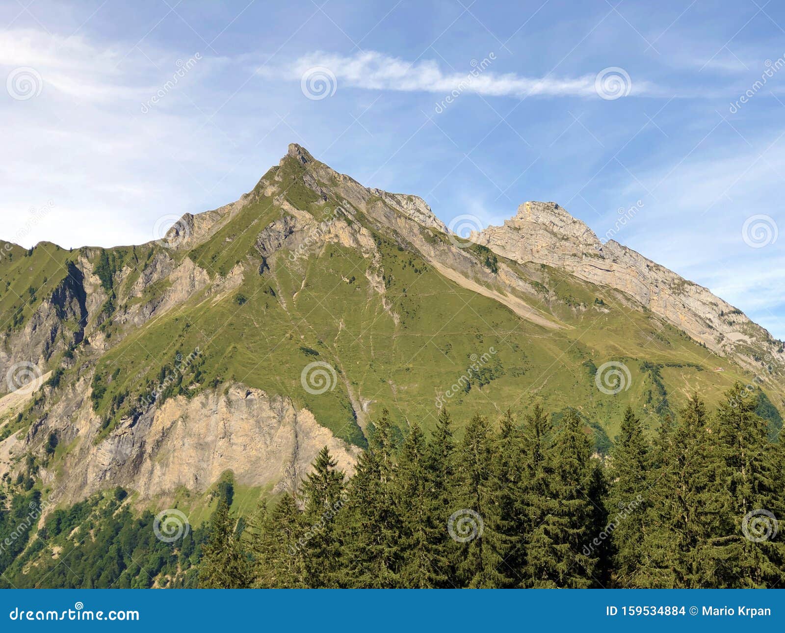 turner, diethelm and wyss rossli mountains above the wagital valley waegital and alpine lake wagitalersee waegitalersee