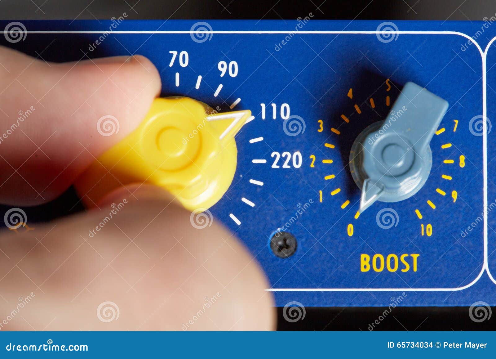 Turning a Knob To Boost the Sound Stock Photo Image of close