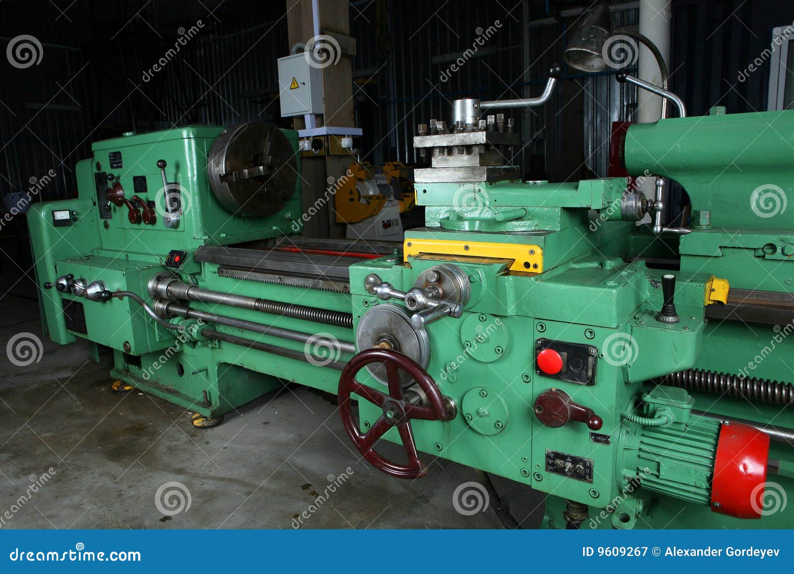 Turning lathe stock image. Image of metalworking, factory 9609267
