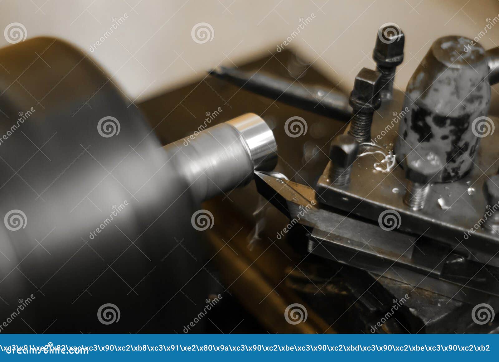 Workpiece Processing on a Lathe Stock Image Image of cylinder, rough