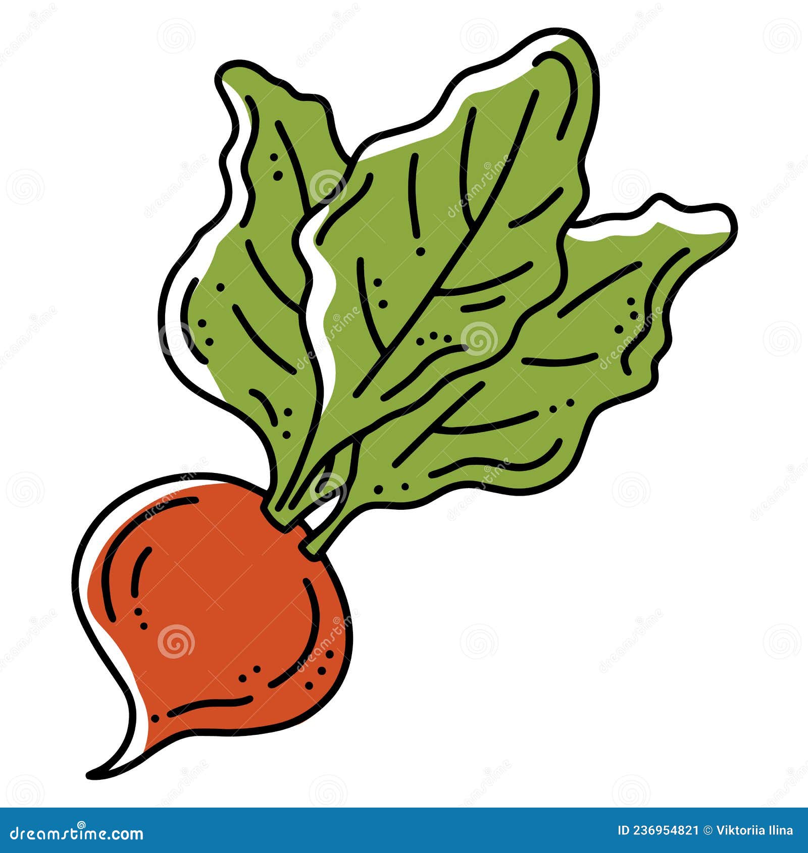 Turnips or Beets Autumn Vegetable Harvest, Vector Icon in Doodle Style