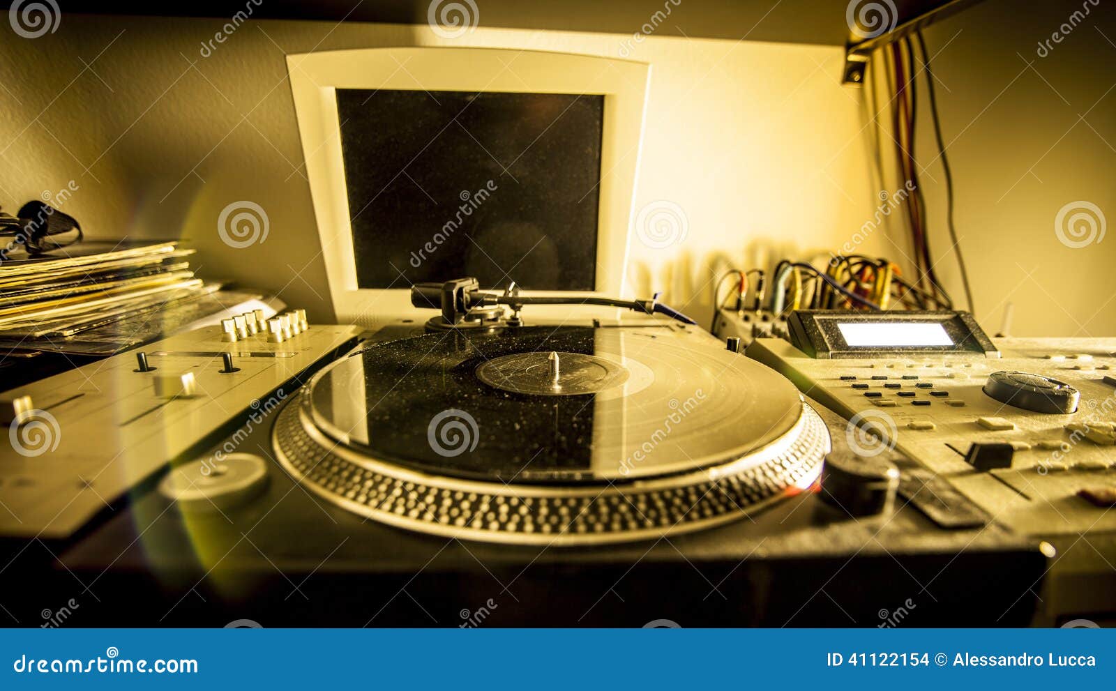 Turntable in Home Recording Studio Stock Photo Image of home, disc